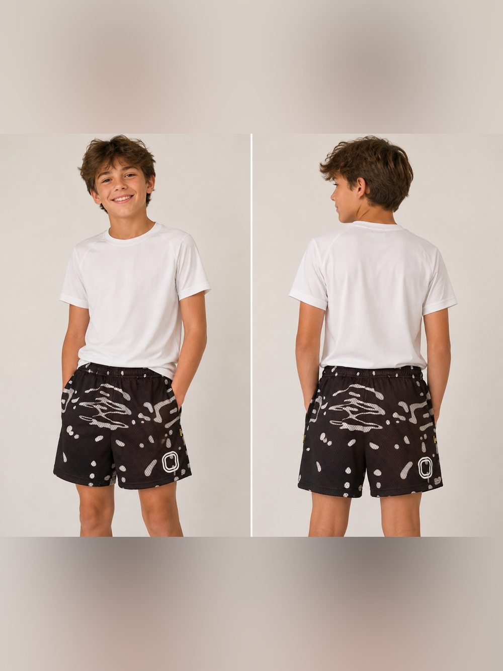 Overtime Black/White Patterned Shorts
